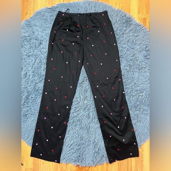 Anne Carson Heat Embroidered Straight Leg Pants Size 6 - Picture 1 of 5